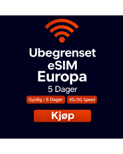 UBEGRENSET DATA I EUROPA – 5 DAGER
