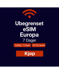 UBEGRENSET DATA I EUROPA – 7 DAGER