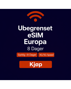 UBEGRENSET DATA I EUROPA – 8 DAGER