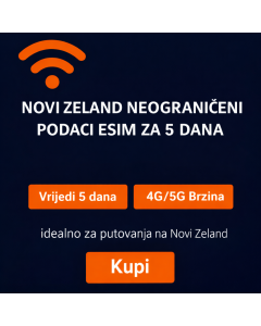 Novozelandski neograničeni eSIM za 5 dana