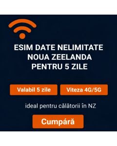 eSIM nelimitat în Noua Zeelandă timp de 5 zile