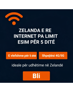 eSIM i pakufizuar i Zelandës së Re për 5 ditë