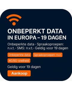 ONBEPERKT DATA IN EUROPA – 19 DAGEN