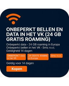 ONBEPERKT UK BEL- EN DATA (24GB ROAMING GRATIS)
