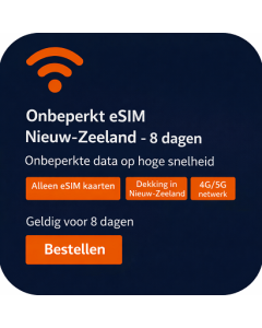 Onbeperkt eSIM Nieuw-Zeeland - 8 dagen