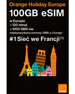 Orange Holiday 100 GB eSIM dla Europy i Wielkiej Brytanii