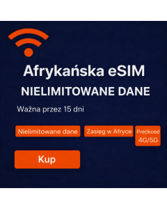 Najlepsza w Afryce nielimitowana karta eSIM na 15 dni
