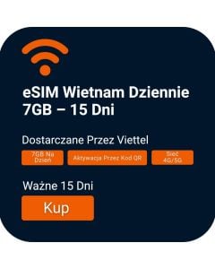 Aktywuj 7GB dziennej karty eSIM na 15 dni w Wietnamie