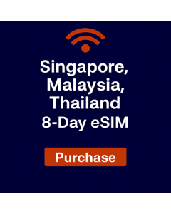 Singapore, Malaysia, Thailand 8-Day Voice/Data eSIM (1GB daily Unlimited + 20 Minutes