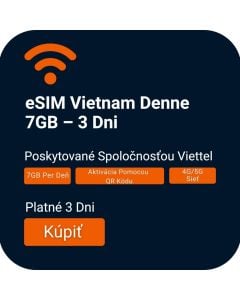 Získať dátovú eSIM Vietnam: 3 dni, denne 7GB vysokou rýchlosťou
