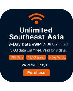 Unlimited Southeast Asia 8-Day Data eSIM (5GB Unlimited)
