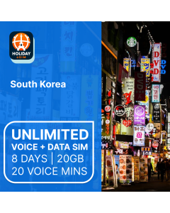 Unlimited 20GB South-Korea High Speed Data eSIM