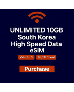 Cheapest South Korea 5 Days Voice Data SIM 10GB Unlimited Plus 20Mins