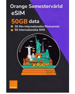 Skaffa eSIM Holiday World 50 GB – 30 dagar (aktiv i 100+ länder)