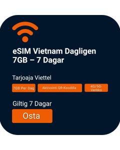 eSIM Vietnam Dagligt 7GB - 7 Dagar (Viettel)