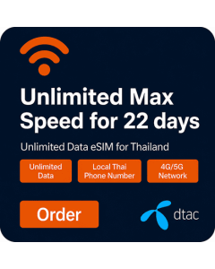 Thailand 22 Days Unlimited Max Speed eSIM