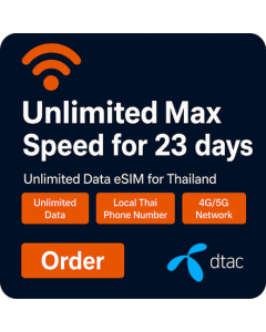 Thailand 23 Days Unlimited Max Speed eSIM