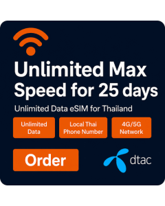Thailand 25 Days Unlimited Max Speed eSIM