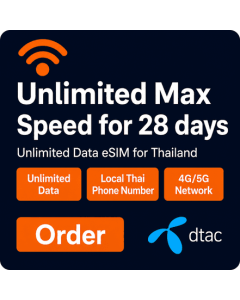 Thailand 28 Days Unlimited Max Speed eSIM