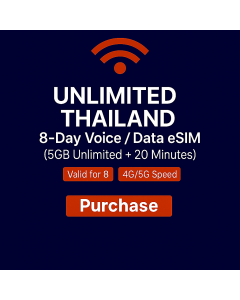Thailand 8-Day data eSIM (5GB Unlimited)