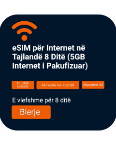 Aktivizo eSIM Tajlandë | 8 Ditë | 5GB Të Dhëna
