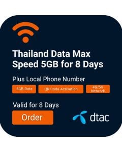 Thailand eSIM - 5GB Maximale Datengeschwindigkeit (8 Tage)