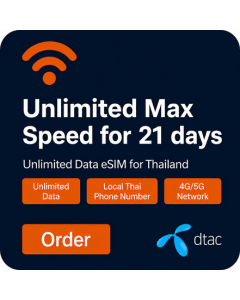 Thailand 21 Days Unlimited Max Speed eSIM