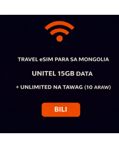 Travel eSIM para sa Mongolia – Unitel 15GB Data + Unlimited na Tawag (10 Araw)