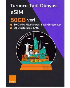 eSIM Tatil Dünyası 50GB – 30 Gün (100'den fazla ülkede aktif) edinin