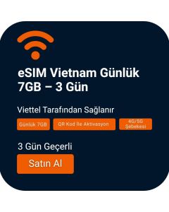 Viettel eSIM Vietnam Günlük 7GB – 3 Gün