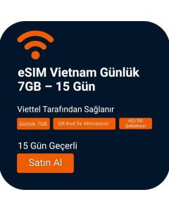 Activate eSIM Vietnam (Daily 7GB) – 15 Days (Viettel) for Travel