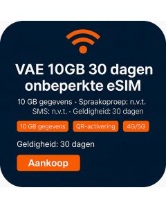 VAE 10GB 30 dagen onbeperkte eSIM