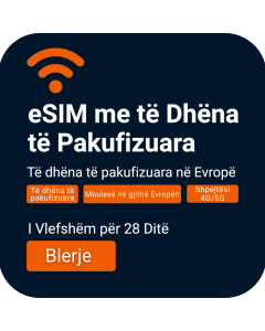Aktivizo eSIM Të Dhënash të Pakufizuara Evropë | 58 £ | Vlefshmëria 28 Ditë