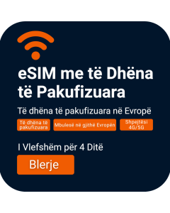 Aktivizo eSIM Të Dhënash të Pakufizuara Evropë | 13 £ | Vlefshmëria 4 Ditë