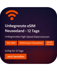 Unbegrenzte eSIM Neuseeland - 12 Tage