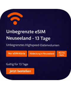 Unbegrenzte eSIM Neuseeland - 13 Tage