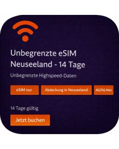 Unbegrenzte eSIM Neuseeland - 14 Tage