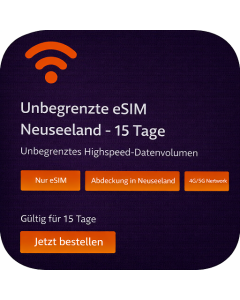 Unbegrenzte eSIM Neuseeland - 15 Tage