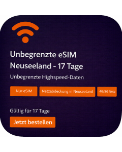 Unbegrenzte eSIM Neuseeland - 17 Tage