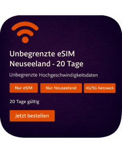 Unbegrenzte eSIM Neuseeland - 20 Tage