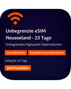 Unbegrenzte eSIM Neuseeland - 23 Tage