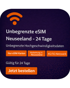 Unbegrenzte eSIM Neuseeland - 24 Tage