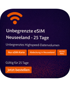 Unbegrenzte eSIM Neuseeland - 25 Tage
