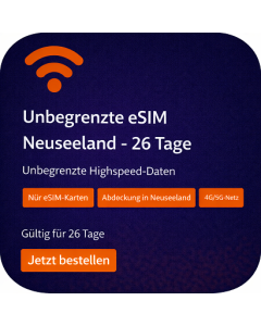 Unbegrenzte eSIM Neuseeland - 26 Tage