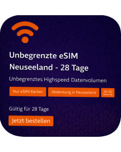 Unbegrenzte eSIM Neuseeland - 28 Tage