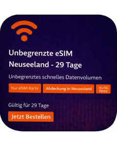 Unbegrenzte eSIM Neuseeland - 29 Tage