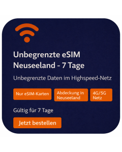 Unbegrenzte eSIM Neuseeland - 7 Tage