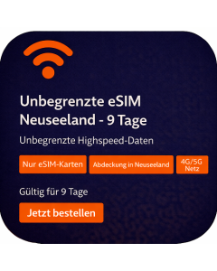 Unbegrenzte eSIM Neuseeland - 9 Tage