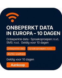 ONBEPERKT DATA IN EUROPA – 10 DAGEN