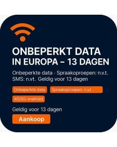 ONBEPERKT DATA IN EUROPA – 13 DAGEN